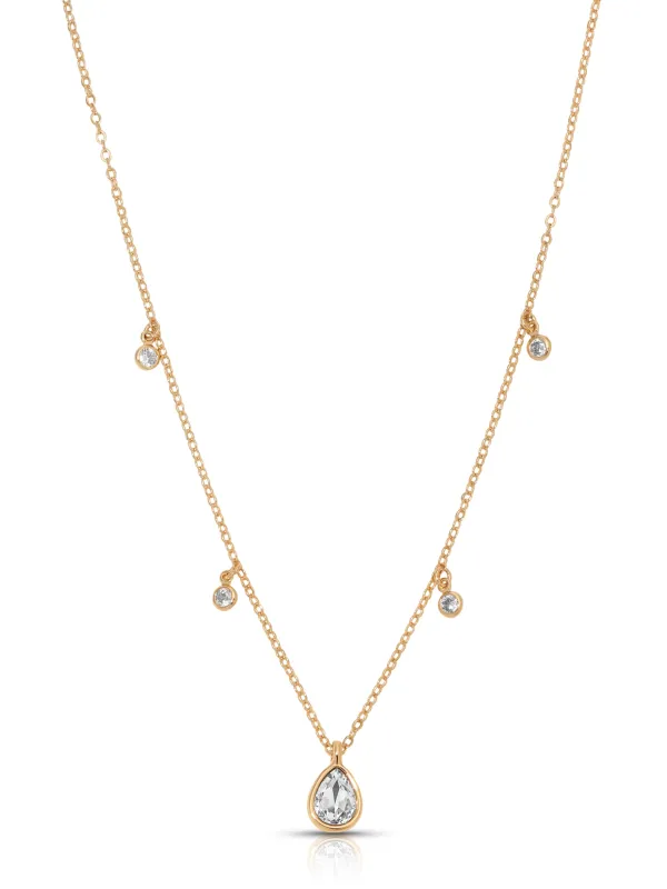 Dripping in Crystals Drop Necklace sold by ettika