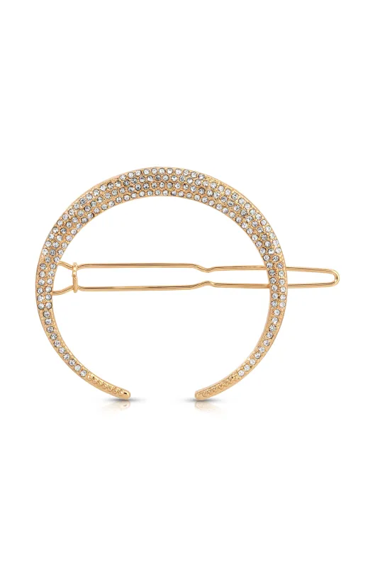 Crystal Crescent Barrette sold by ettika