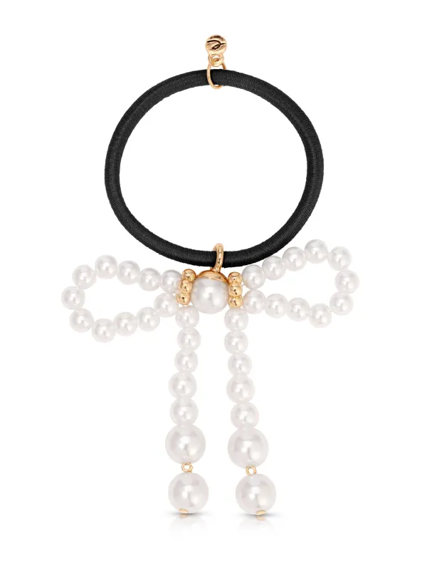 Aurora Pearl Bow Hair Tie sold by ettika