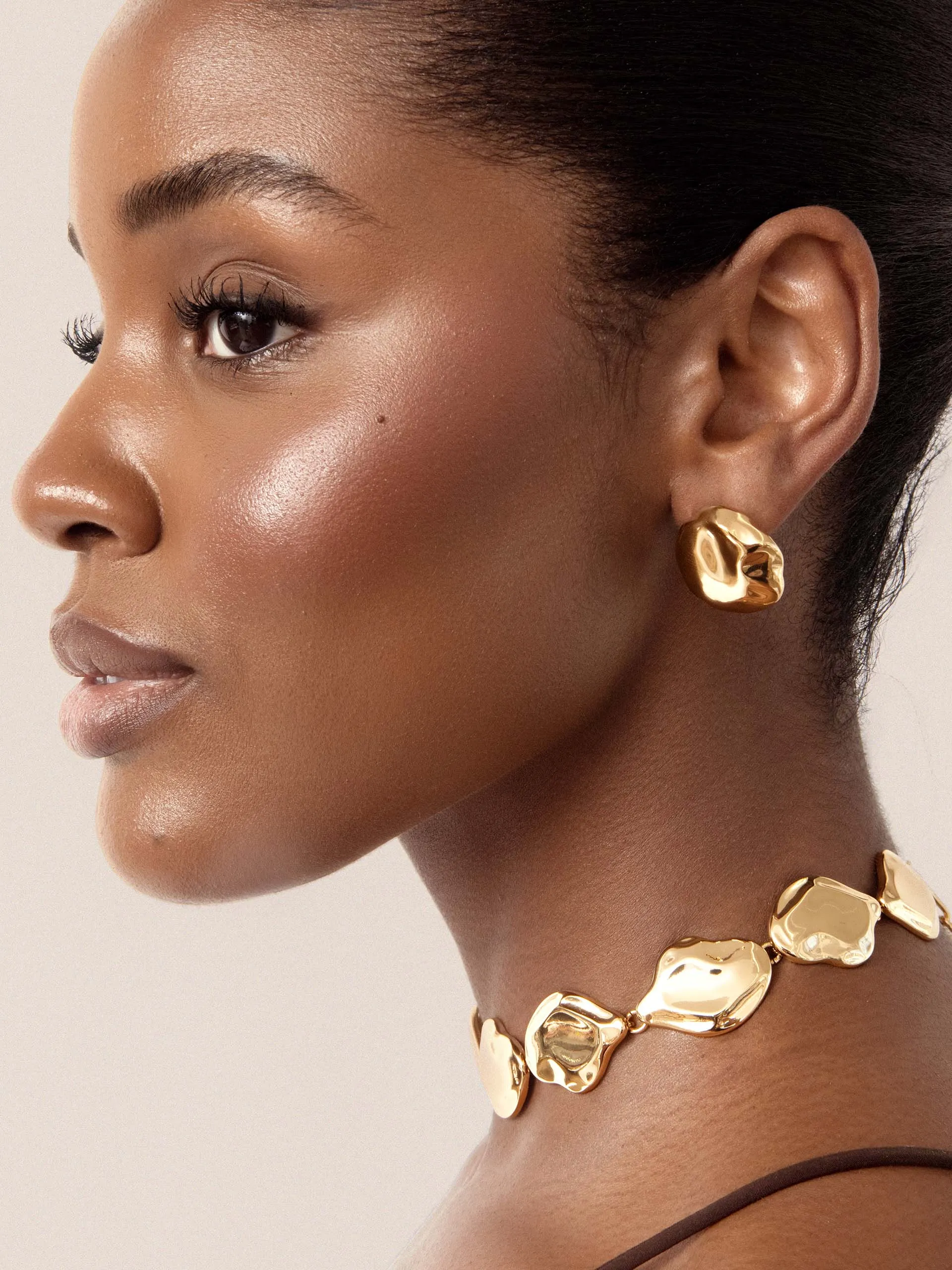 Molten Button Studs sold by ettika product image thumbnail 4