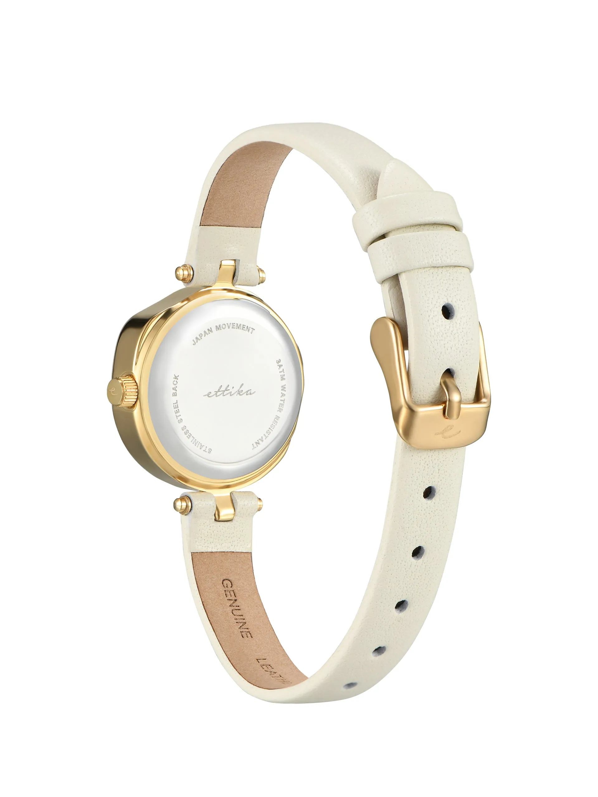 Open Circle Leather Watch in Vanilla sold by ettika product image thumbnail 5