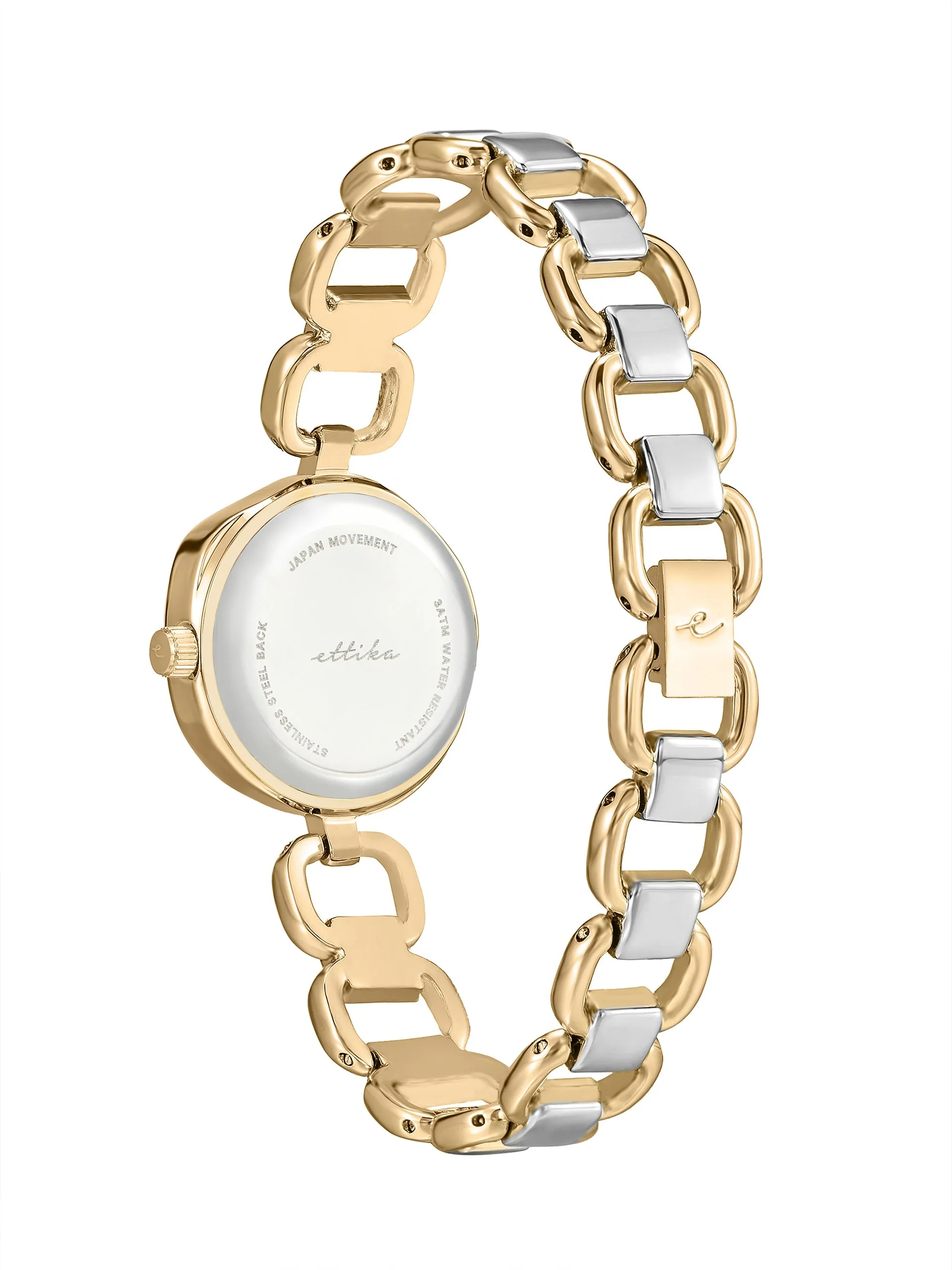 Open Circle Bracelet Watch in Mixed Metal sold by ettika product image thumbnail 5