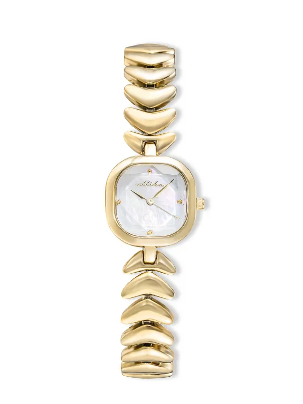 Metal Moderna Bracelet Watch in Gold sold by ettika