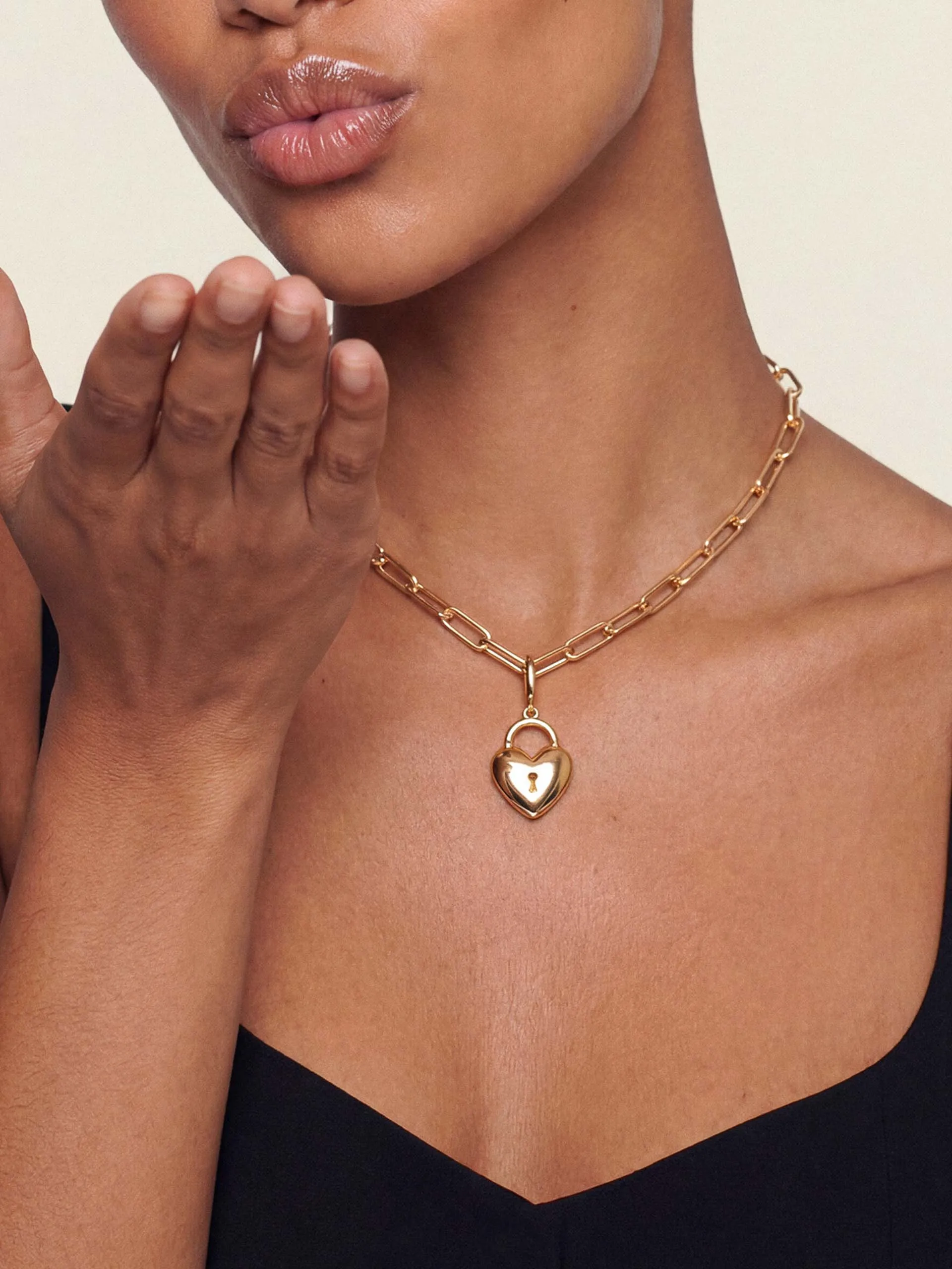 Heart Lock Charm sold by ettika product image thumbnail 3