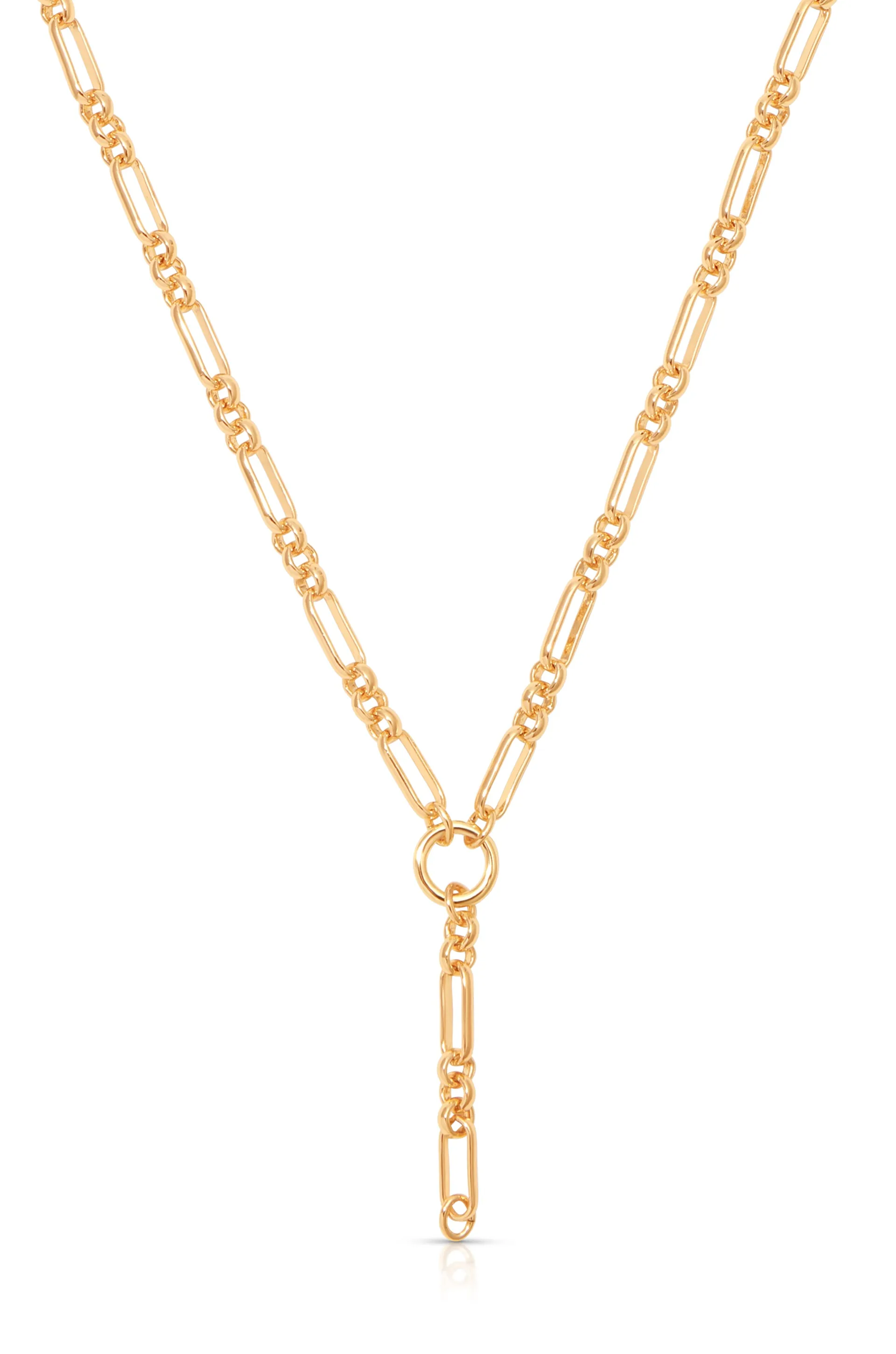 Mixed Link Chain Lariat sold by ettika