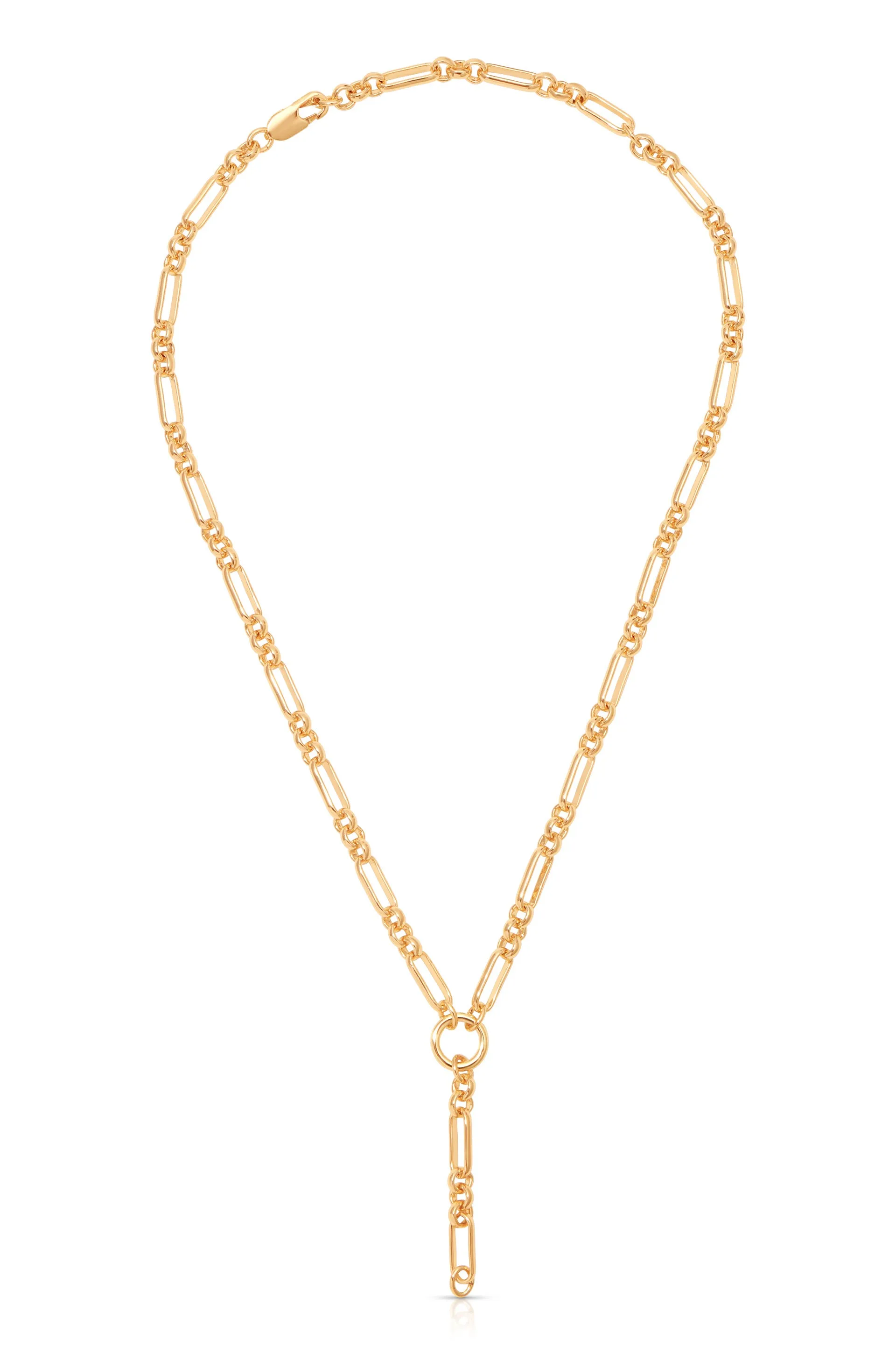 Mixed Link Chain Lariat sold by ettika product image thumbnail 3