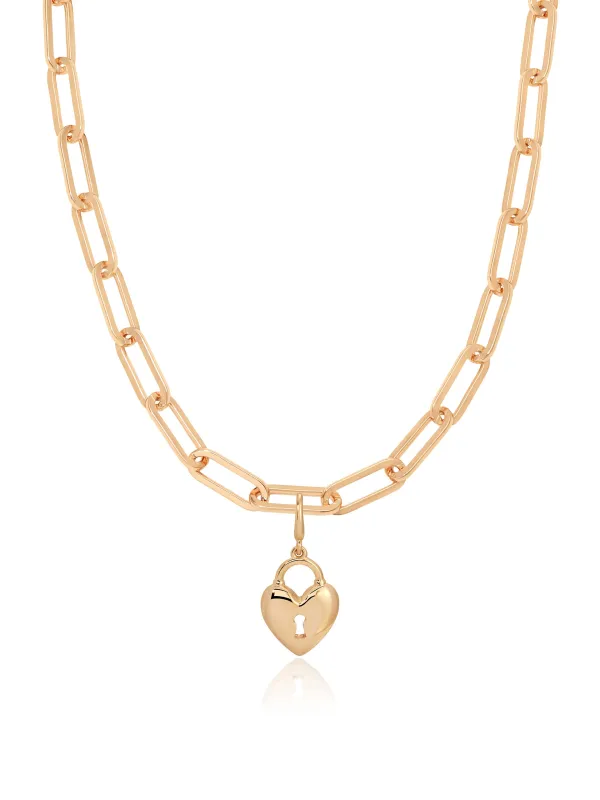 Heart Lock Charm Necklace sold by ettika