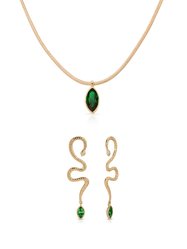 Emerald Serpentina Marquise Set sold by ettika