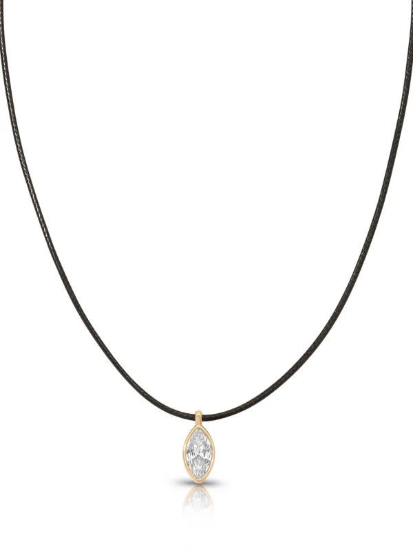 Marquise Crystal Cord Necklace made by ettika