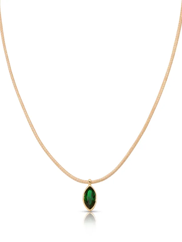 Marquise Emerald Cord Necklace sold by ettika