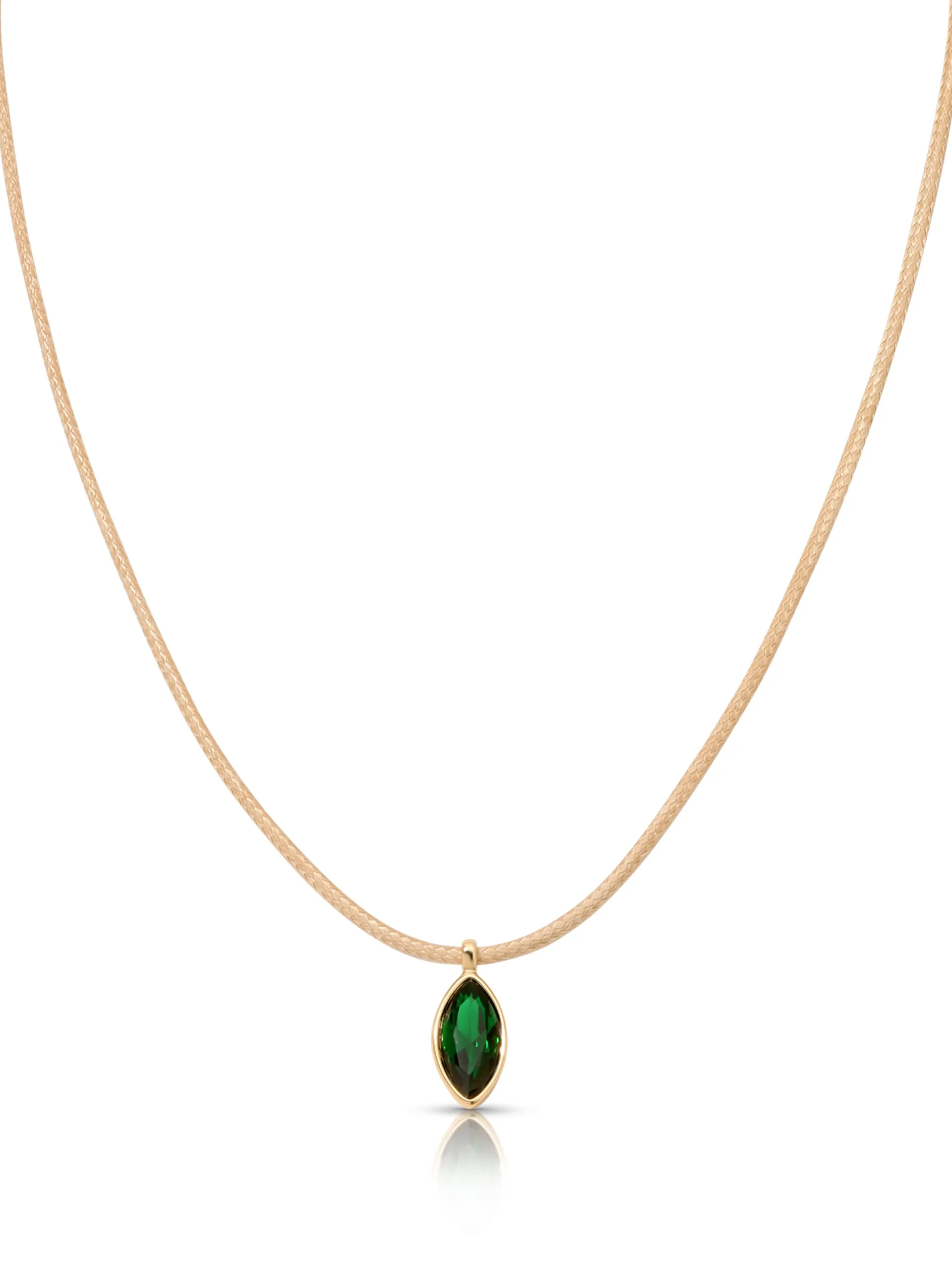 Marquise Emerald Cord Necklace sold by ettika