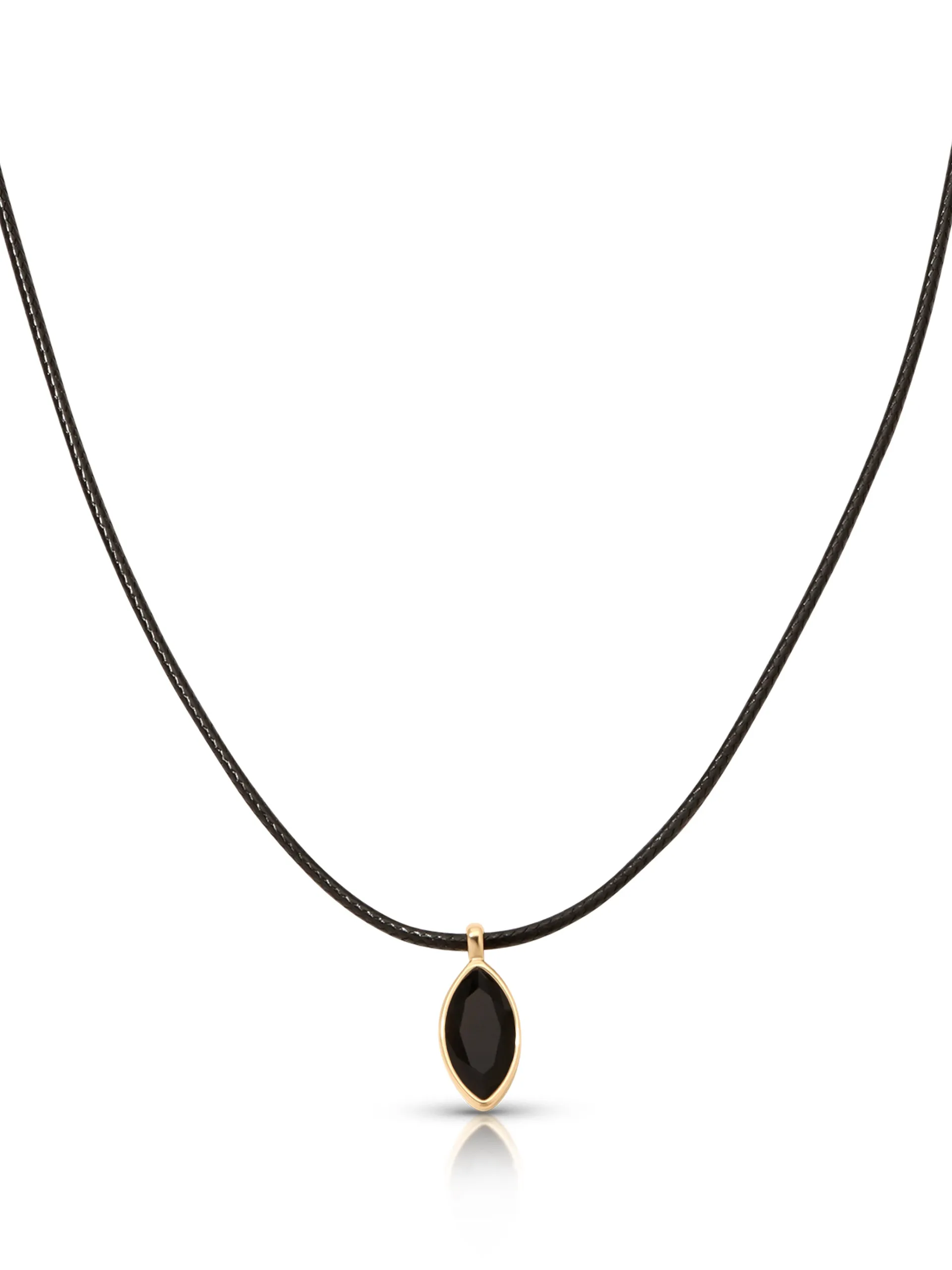 Marquise Onyx Cord Necklace sold by ettika