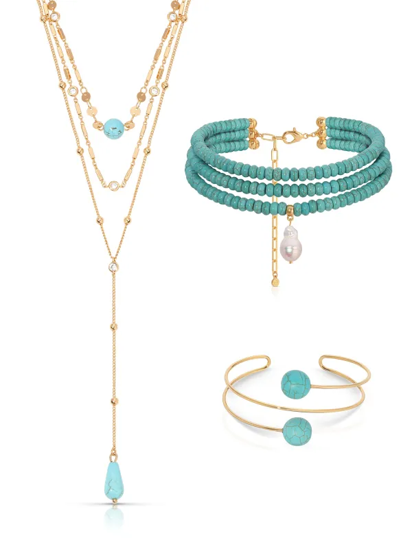 Turquoise Trio Set sold by ettika