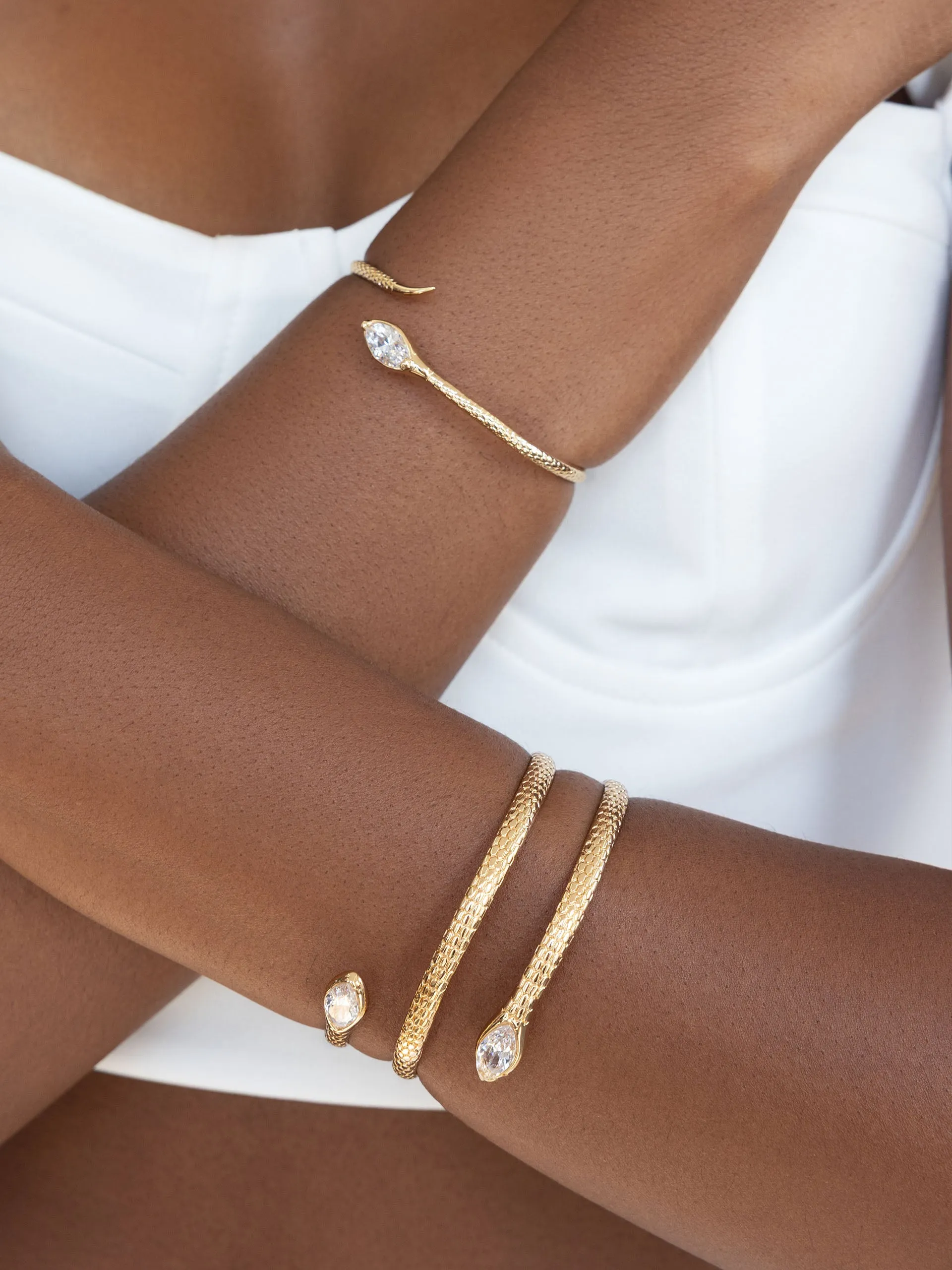 Marquise Coiled Snake Bangle sold by ettika product image thumbnail 4