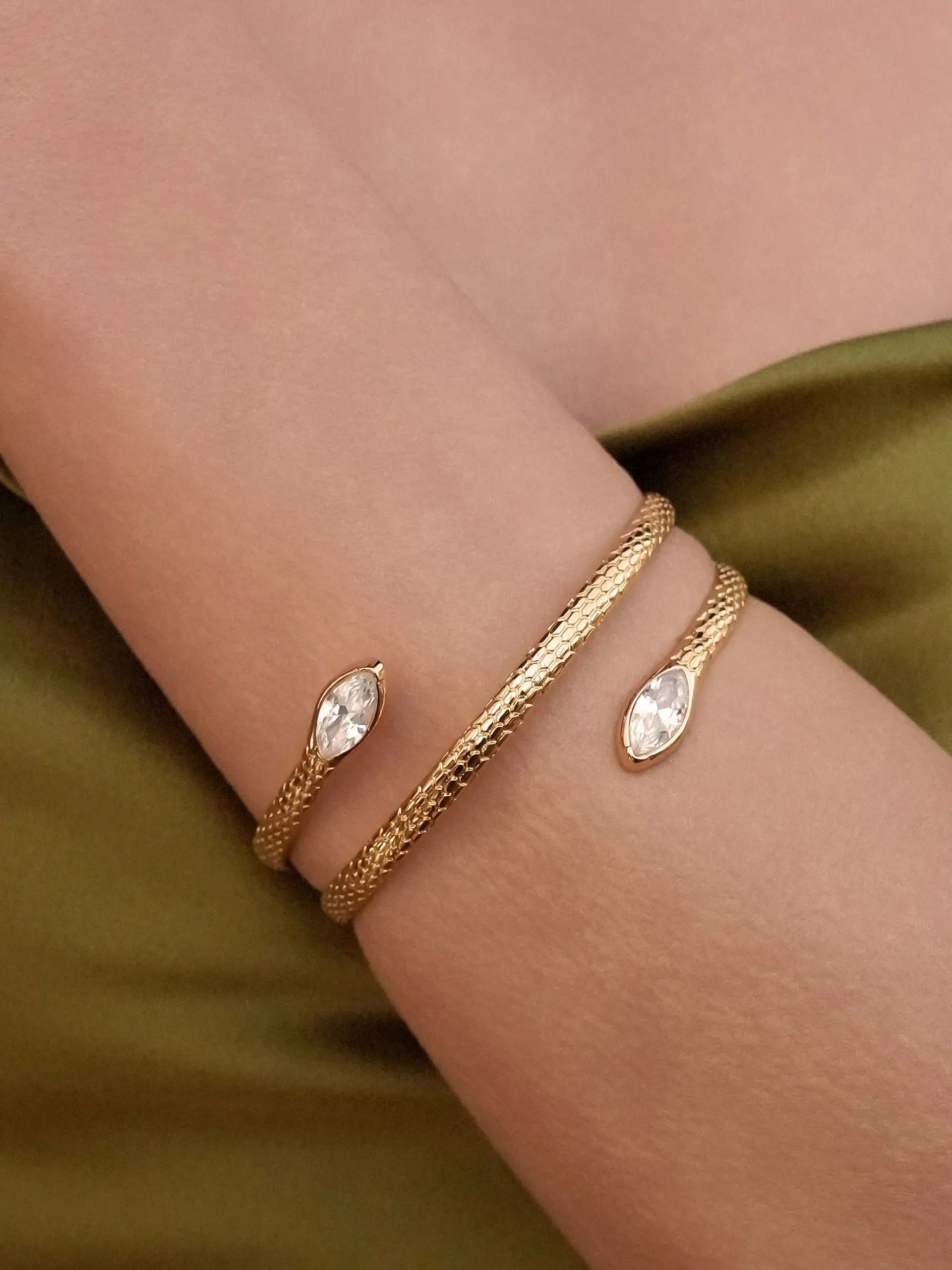 Marquise Coiled Snake Bangle sold by ettika product image thumbnail 5