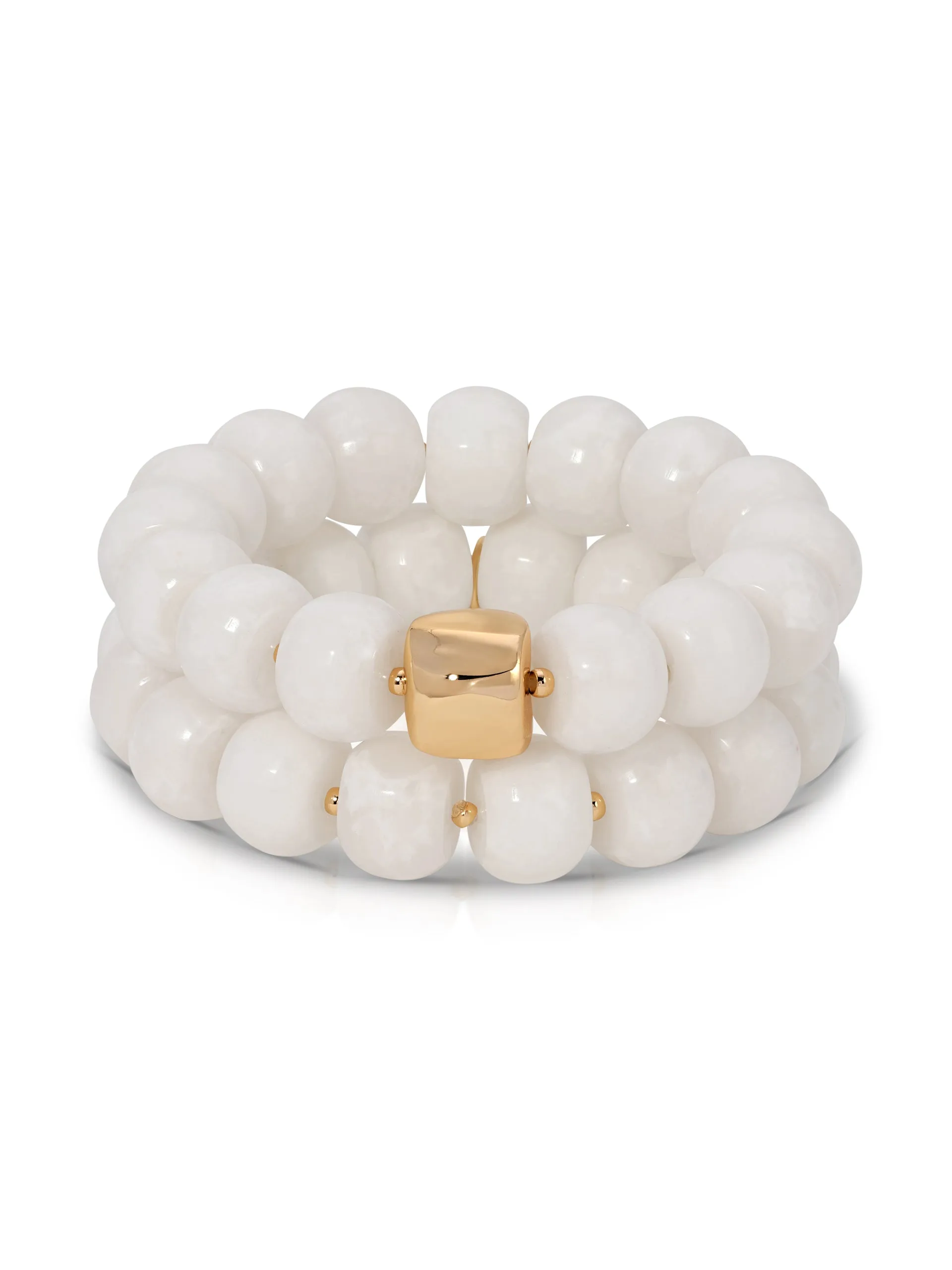 Power Bead Bracelet Stack in Bone sold by ettika
