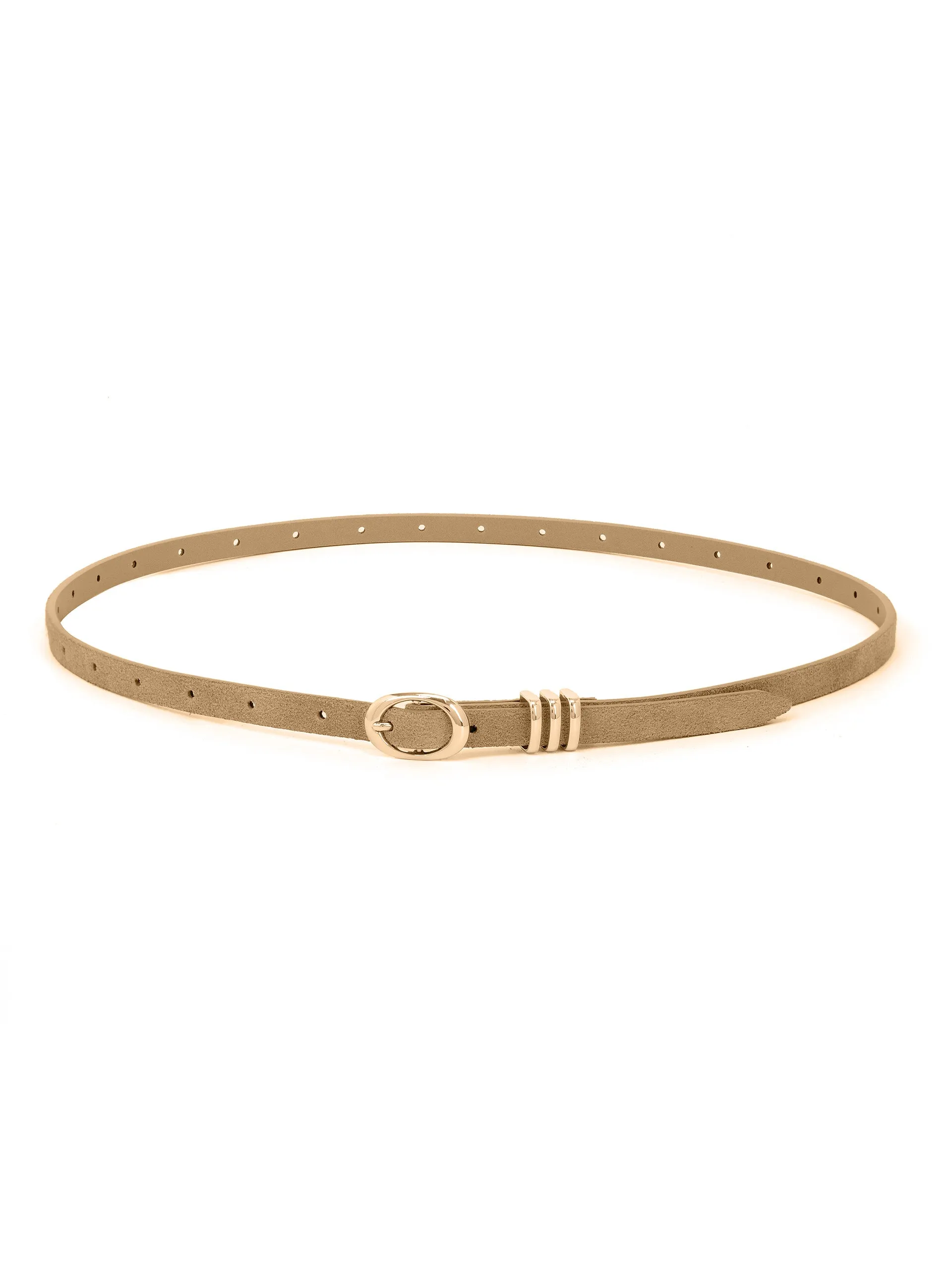 Classic Skinny Belt in Shiitake sold by ettika
