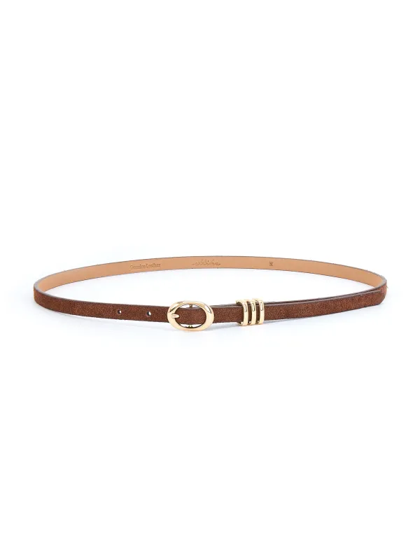Classic Skinny Belt in Mocha made by ettika