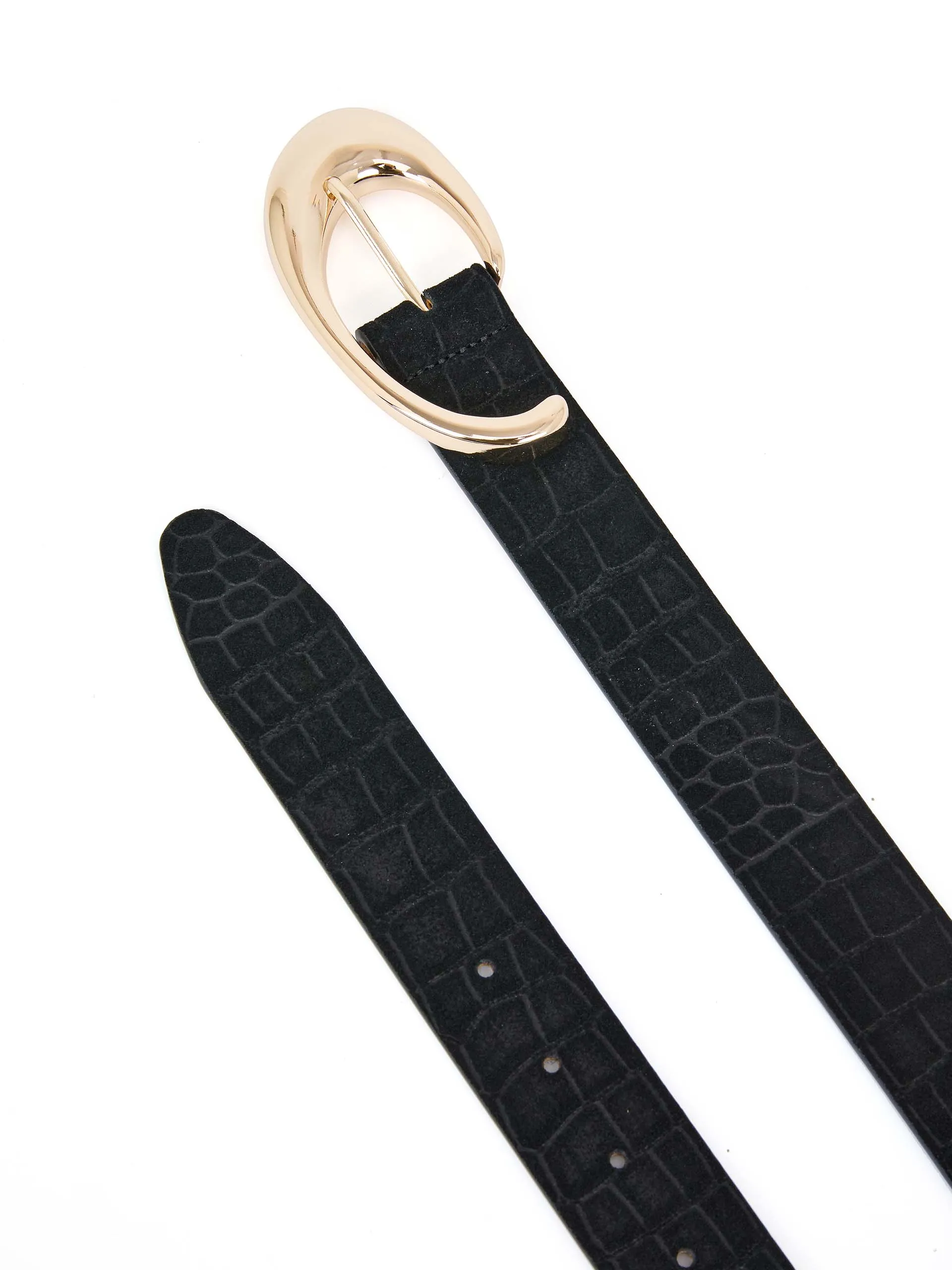 Black Croc Print Belt sold by ettika product image thumbnail 4