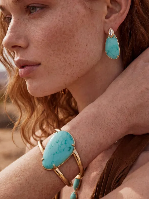 Majestic Stone Set - Earring and Cuff made by ettika