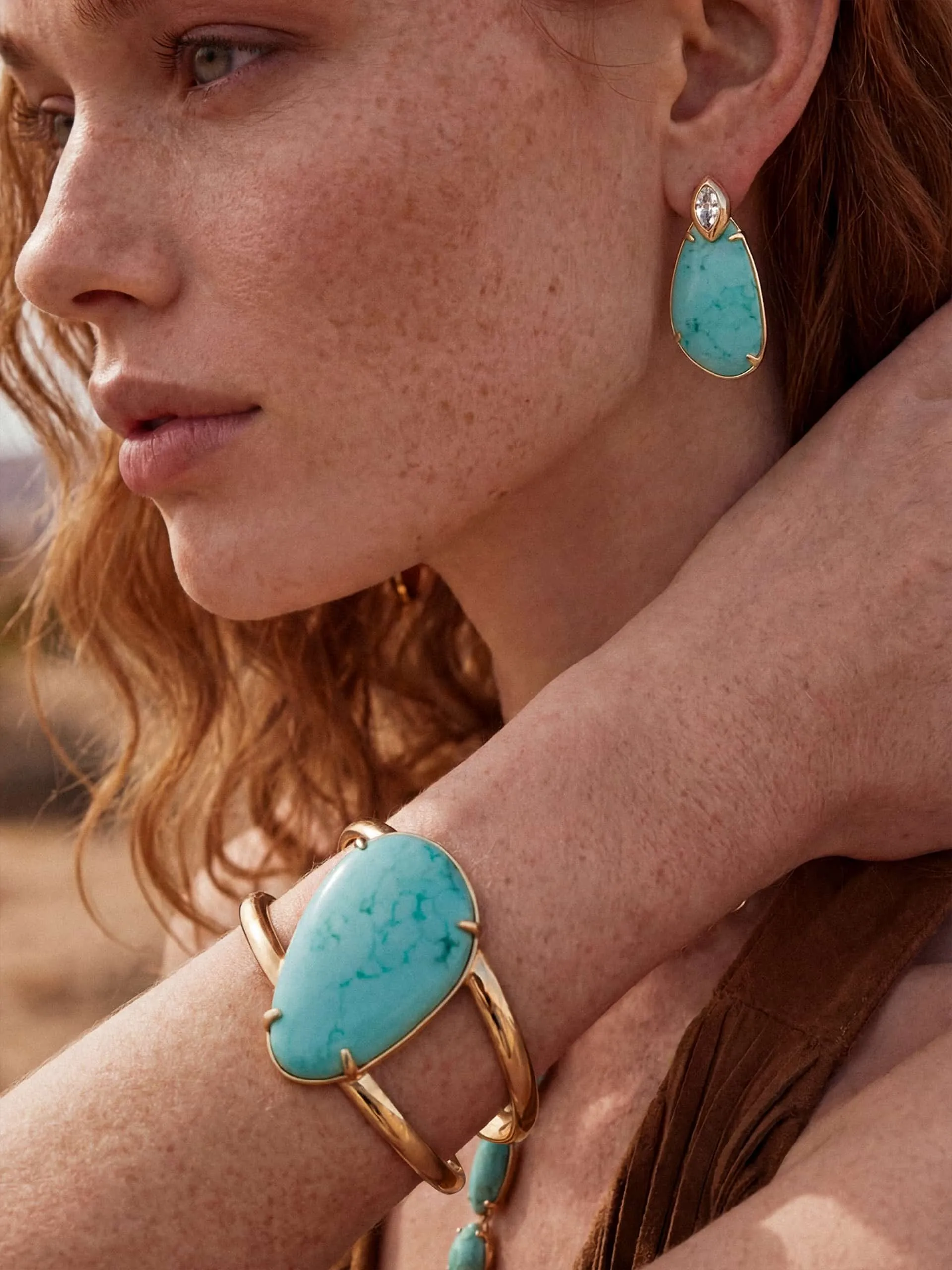 Majestic Stone Set - Earring and Cuff sold by ettika