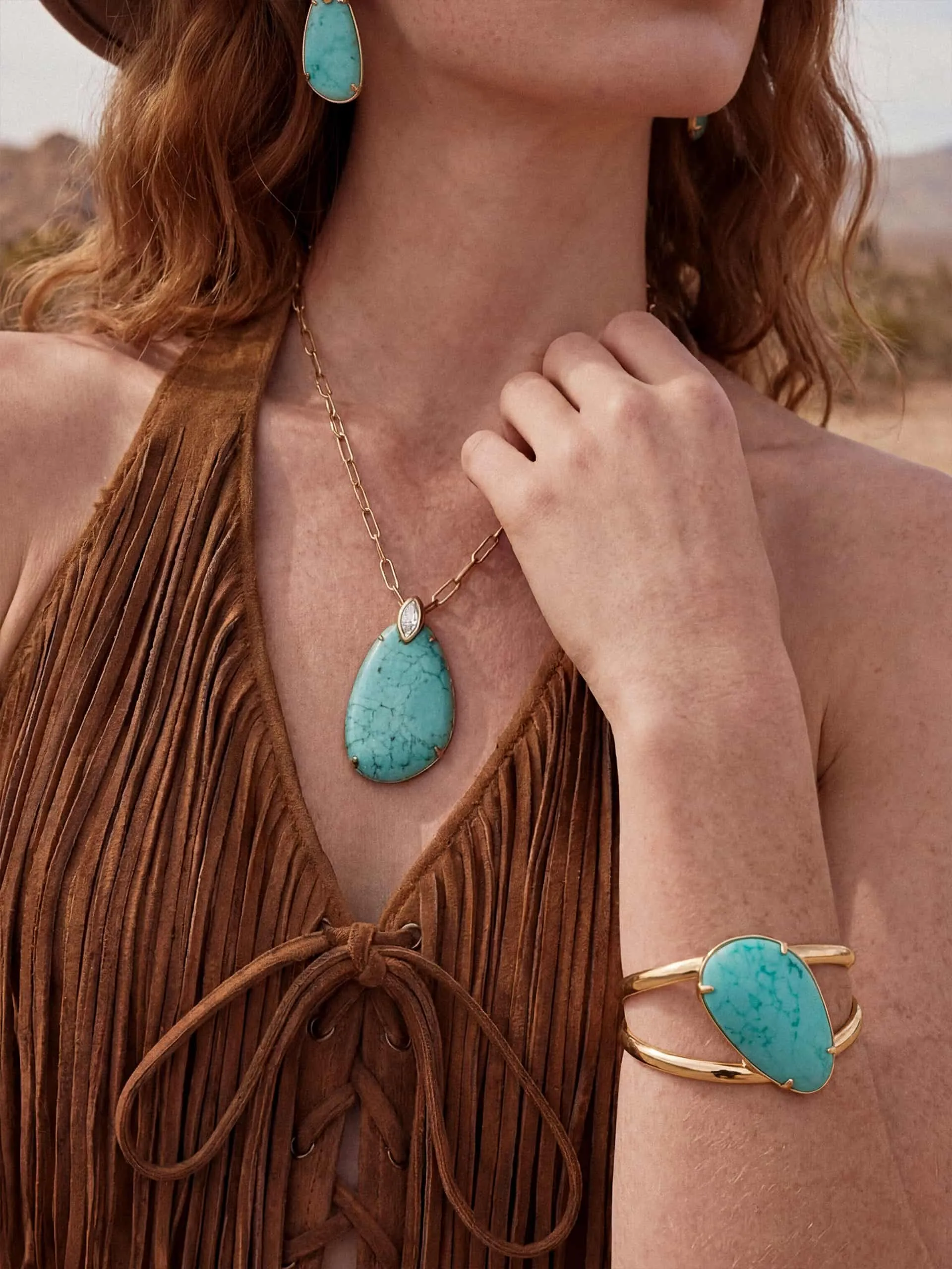 Majestic Stone Set - Earring and Cuff sold by ettika product image thumbnail 4