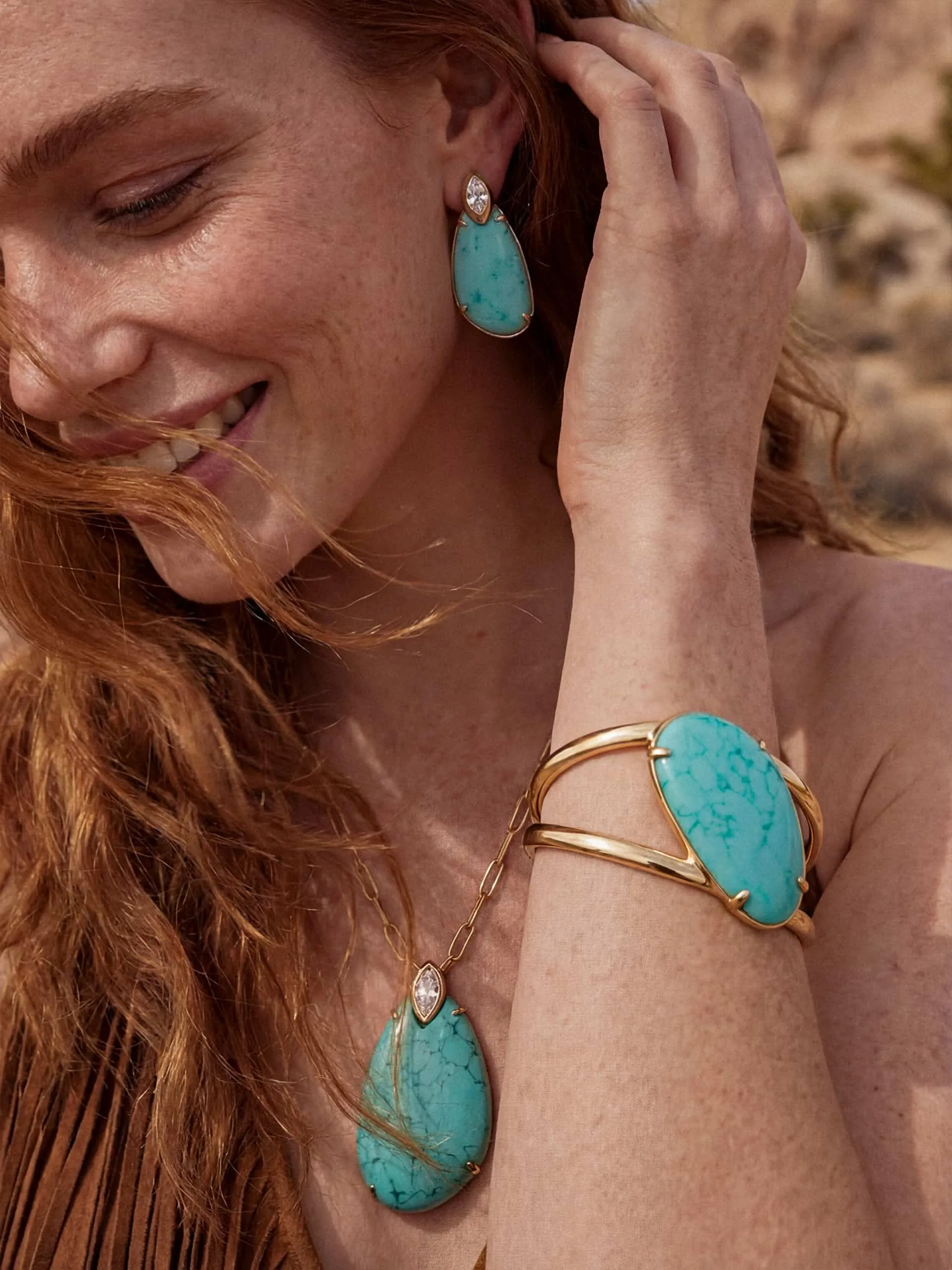Majestic Stone Set - Earring and Cuff sold by ettika product image thumbnail 2