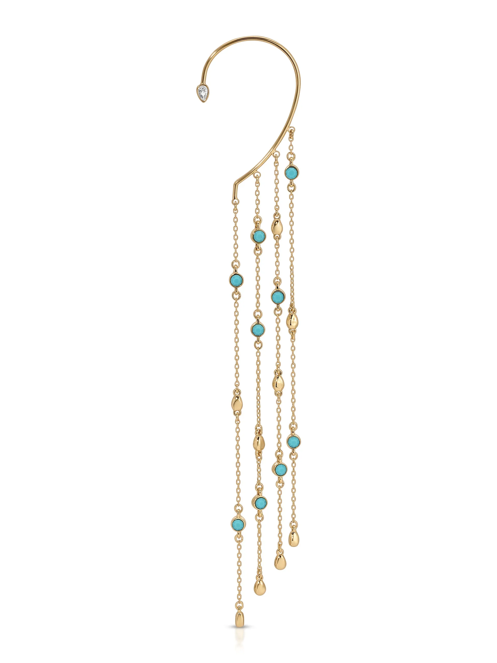 Linear Chains Statement Ear Cuff sold by ettika