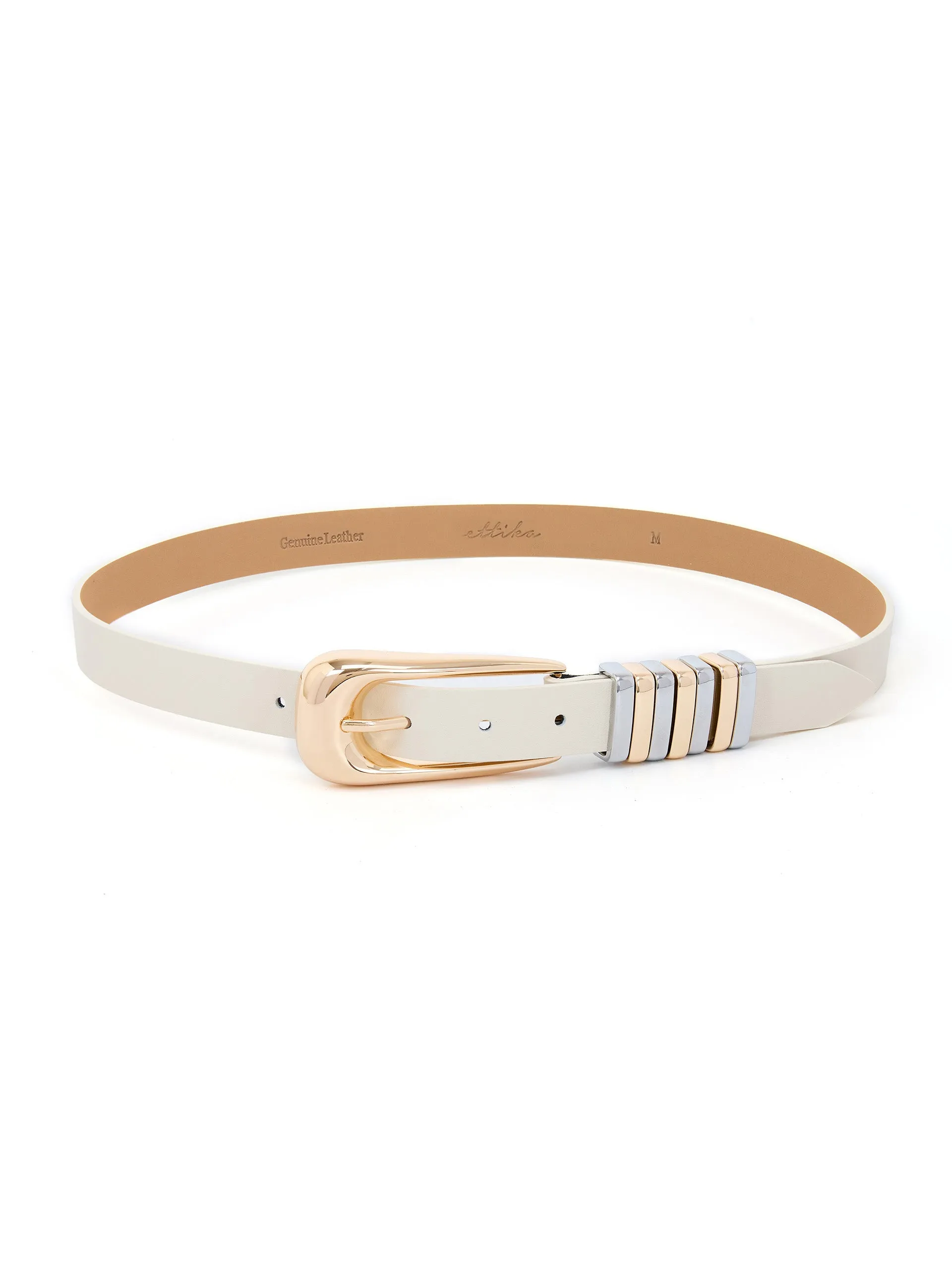 Metal Core Belt in Vanilla Nappa Leather sold by ettika
