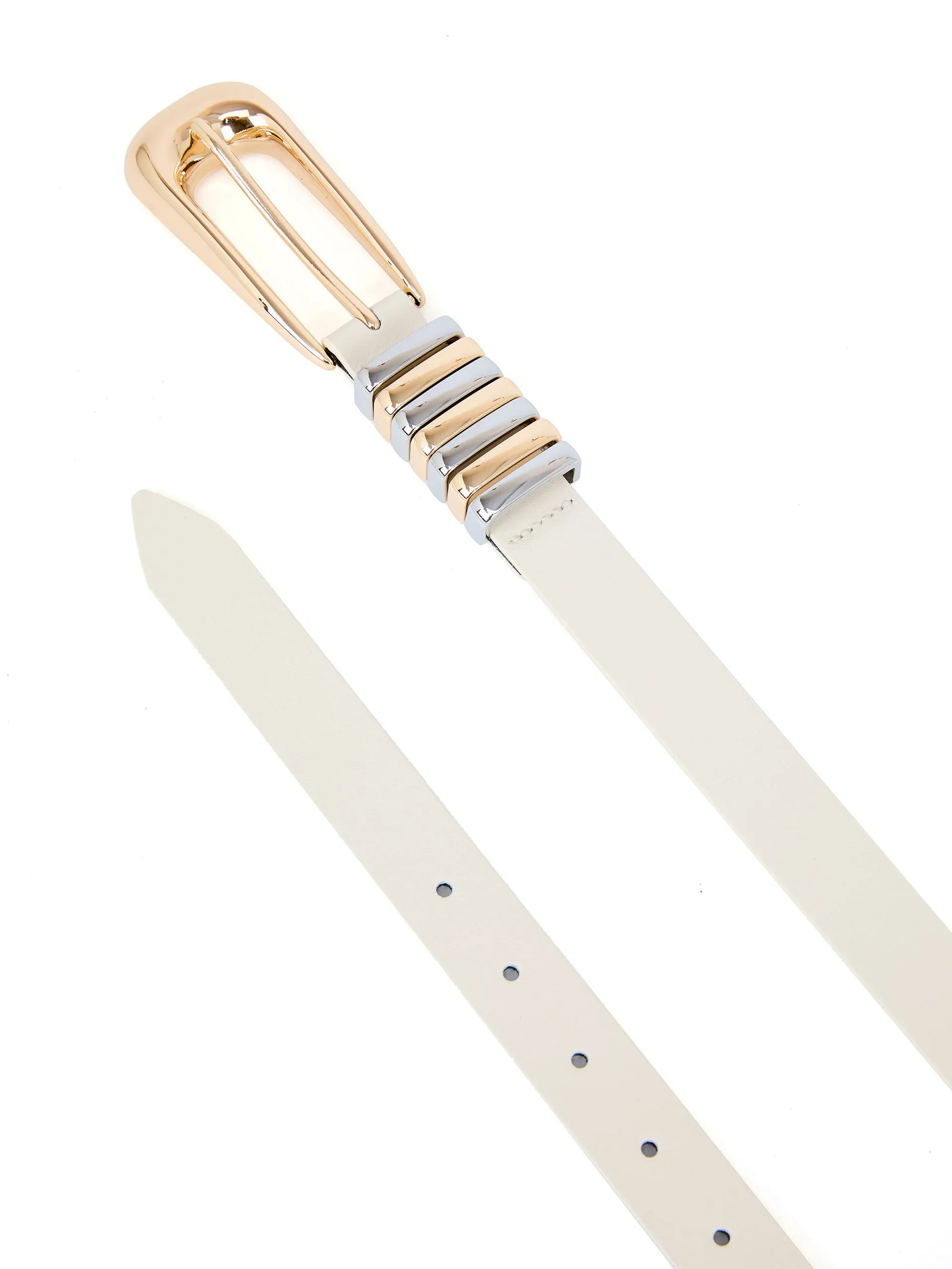 Metal Core Belt in Vanilla Nappa Leather sold by ettika product image thumbnail 4