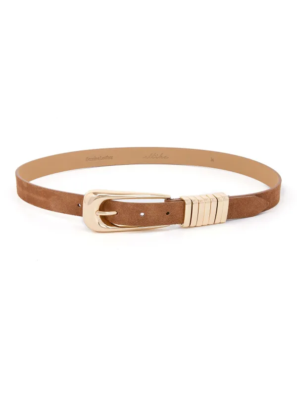 Metal Core Belt in Mocha Suede made by ettika