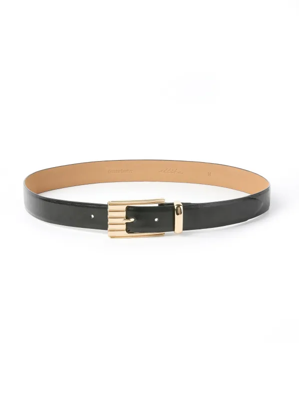 Engraved Rectangle Buckle Belt made by ettika