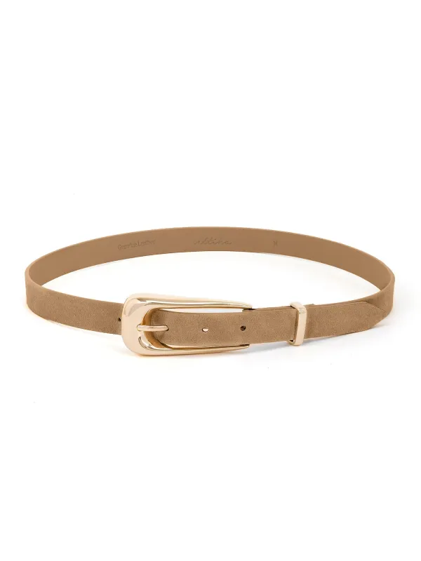 Large Signature Buckle Belt in Shiitake made by ettika