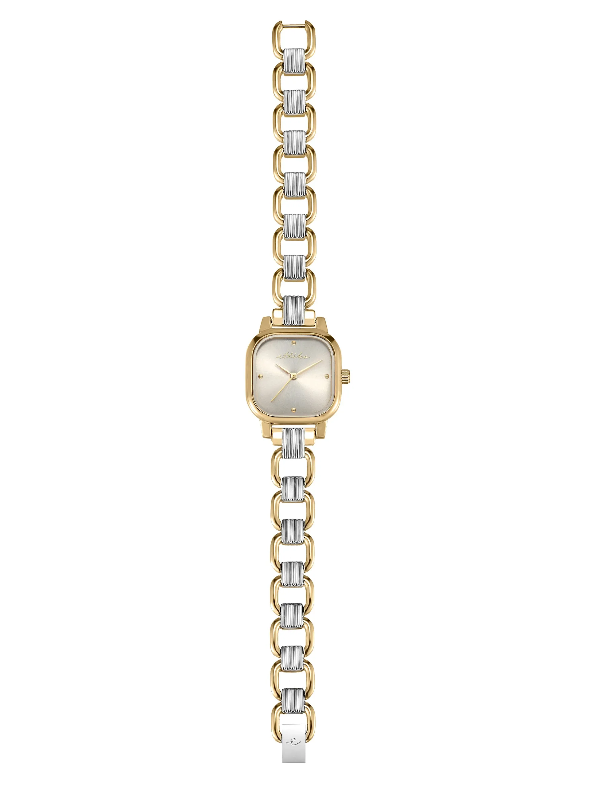 Classic Square Mixed Metal Bracelet Watch sold by ettika product image thumbnail 3