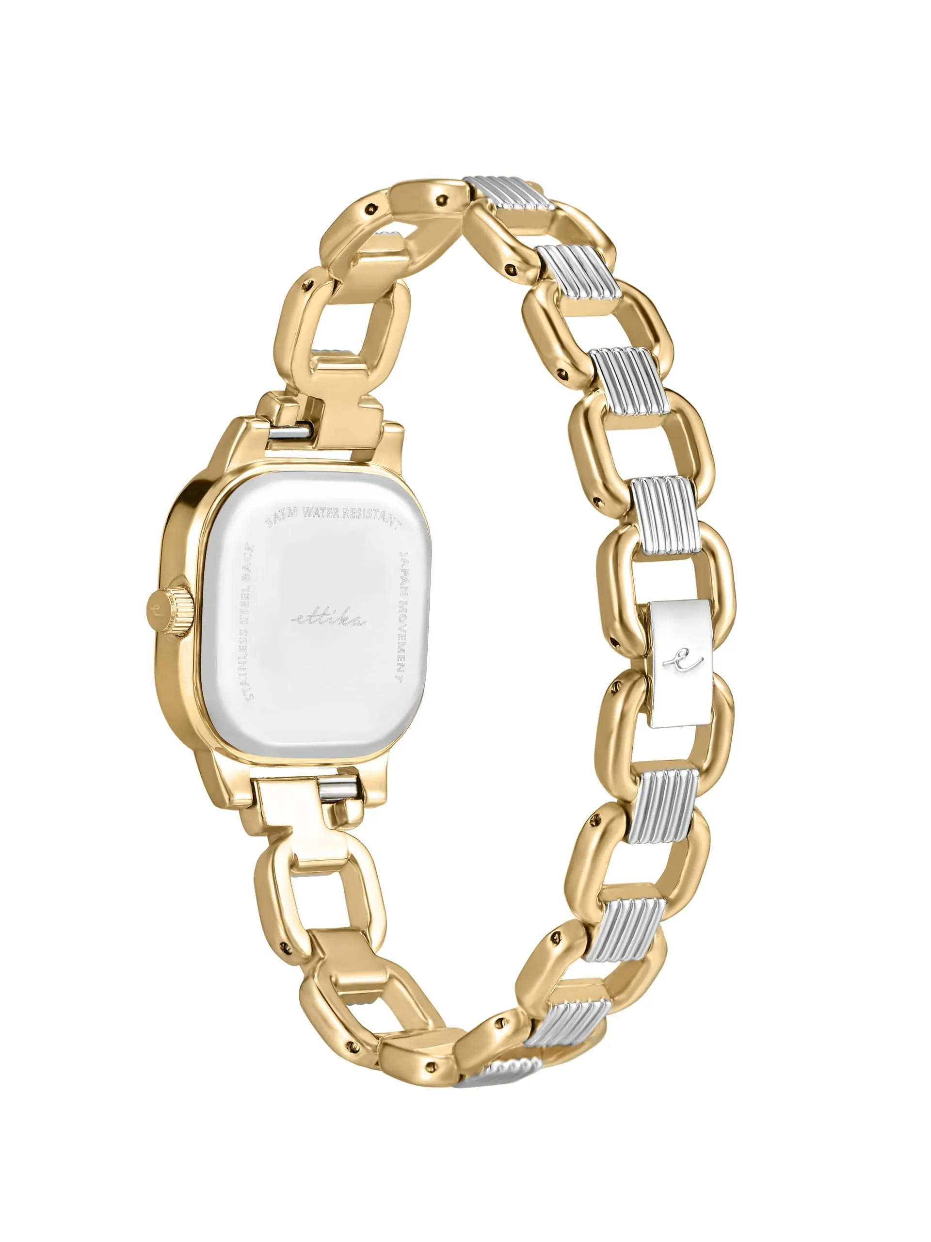 Classic Square Mixed Metal Bracelet Watch sold by ettika product image thumbnail 5