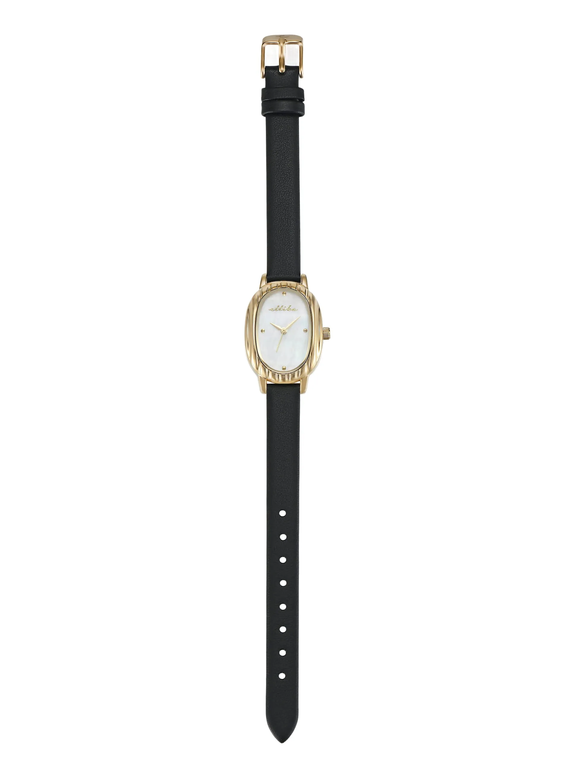 Timeless Texture Black Leather Watch sold by ettika product image thumbnail 3