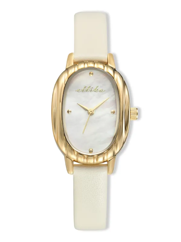 Timeless Texture Bone Leather Watch made by ettika