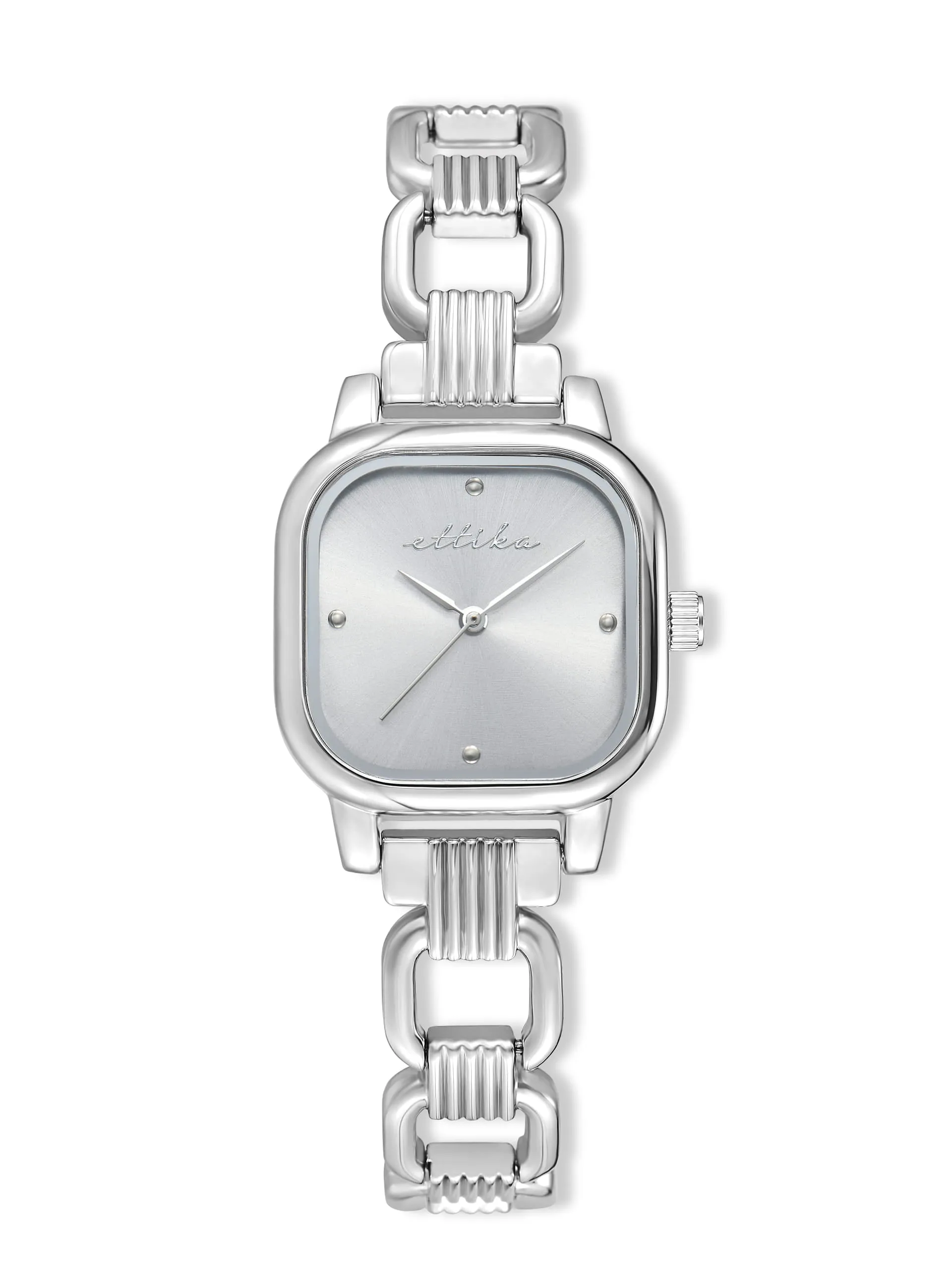 Classic Square Silver Bracelet Watch sold by ettika