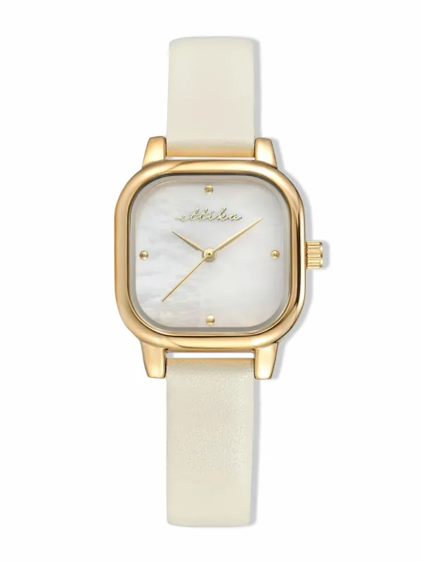 Classic Square Bone Leather Watch made by ettika