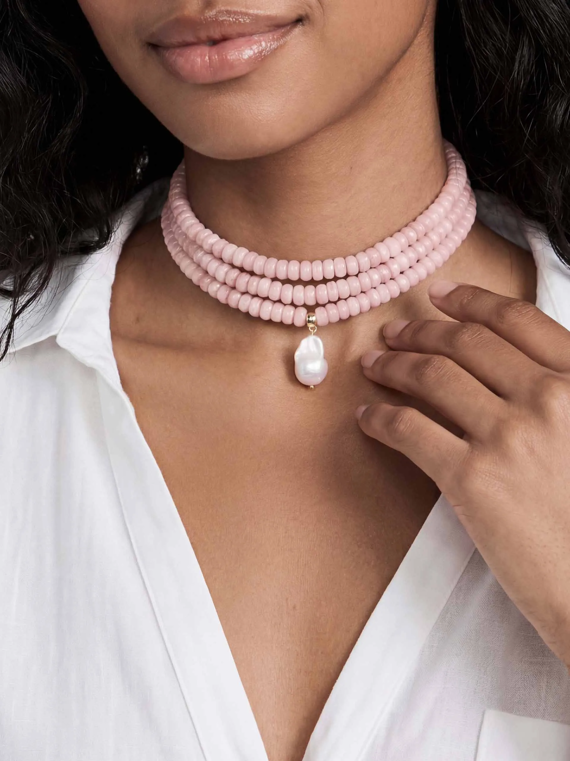 Marina Layers Rose Necklace sold by ettika product image thumbnail 2