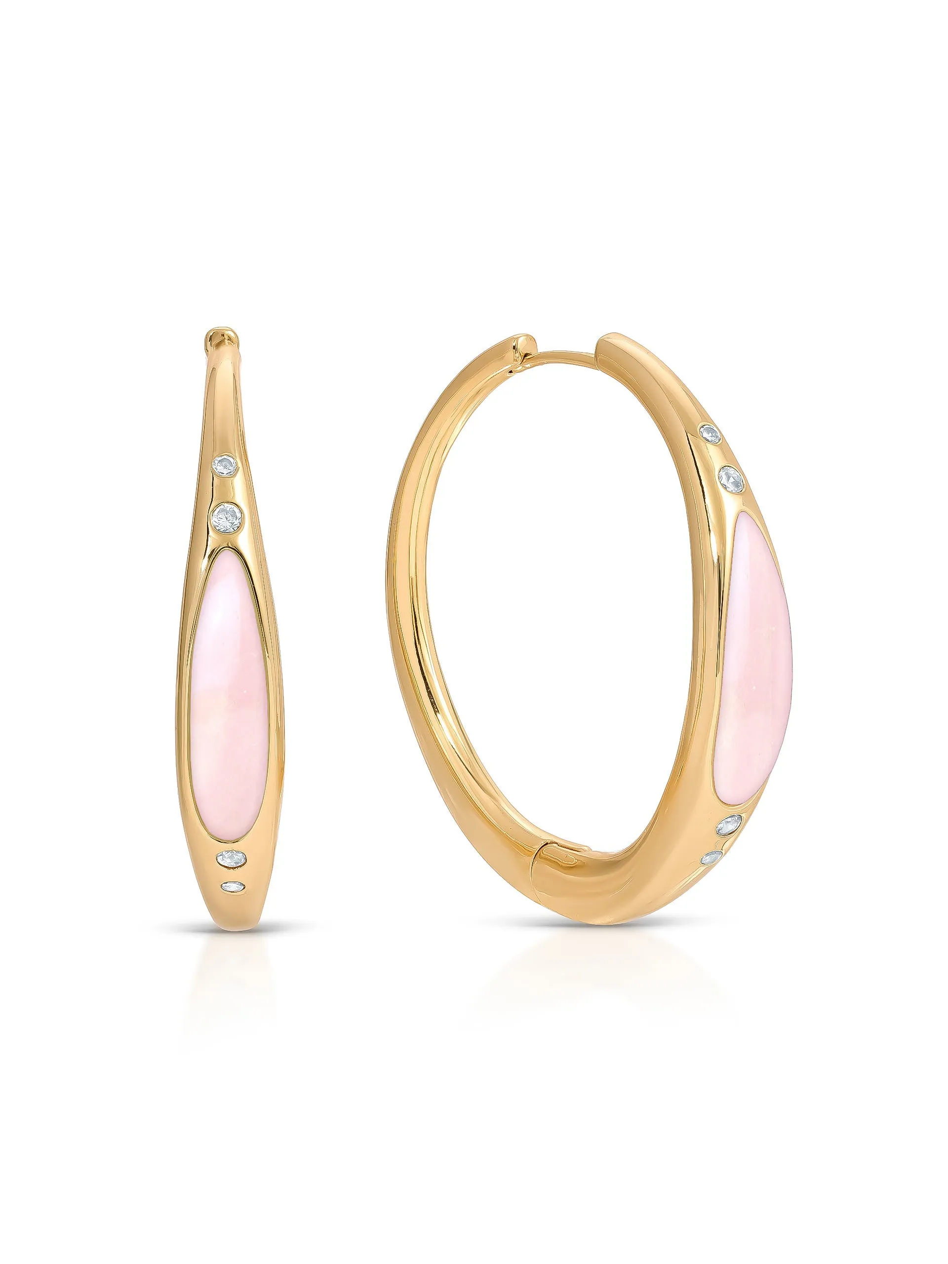 Rose Solstice Hoops sold by ettika