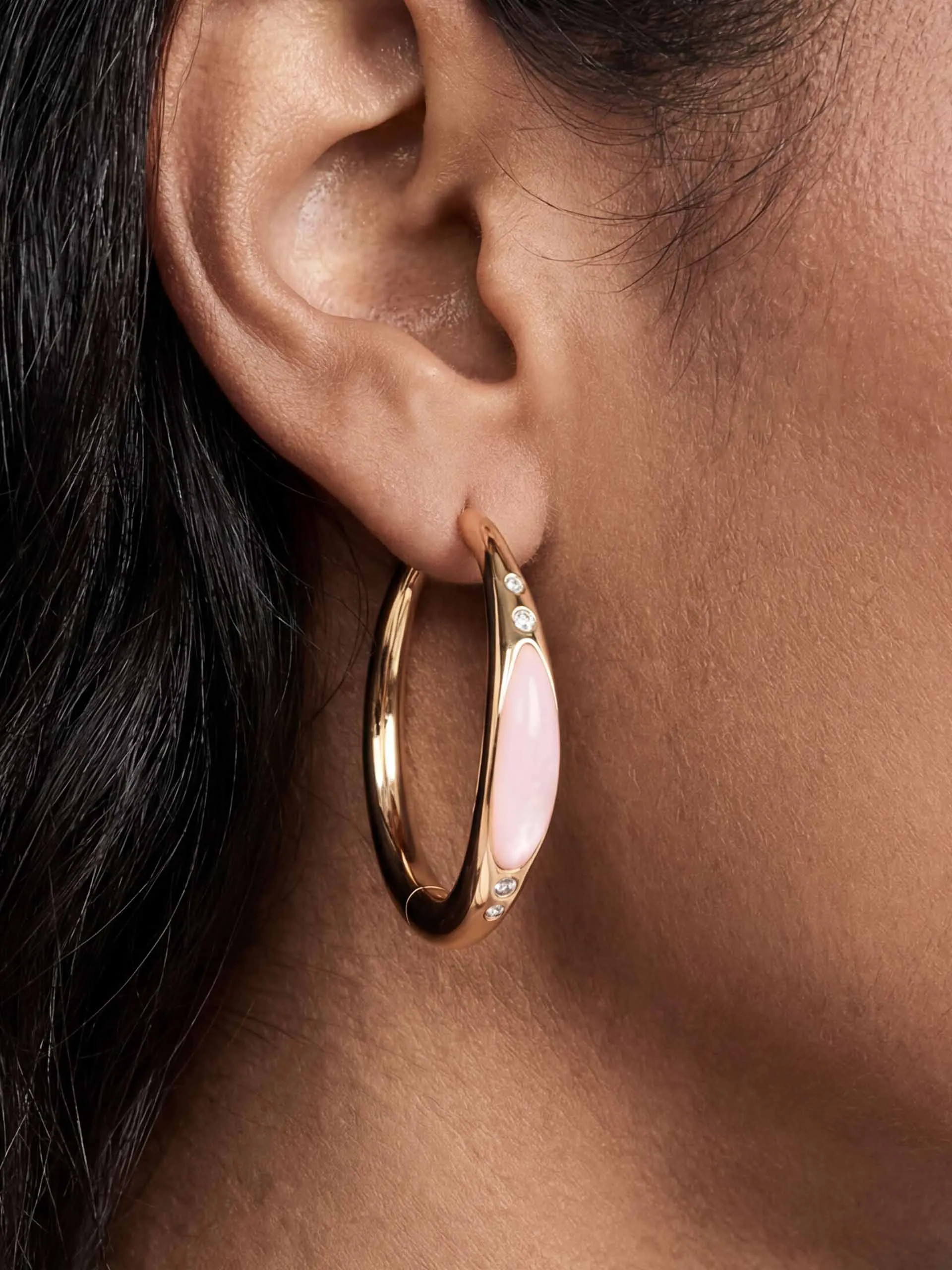 Rose Solstice Hoops sold by ettika product image thumbnail 2