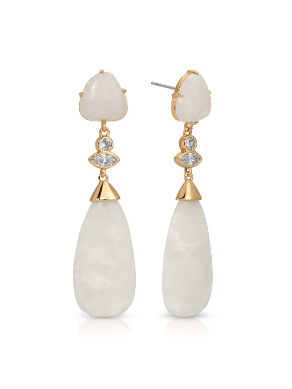 Solstice Drop Earrings in Bone made by ettika
