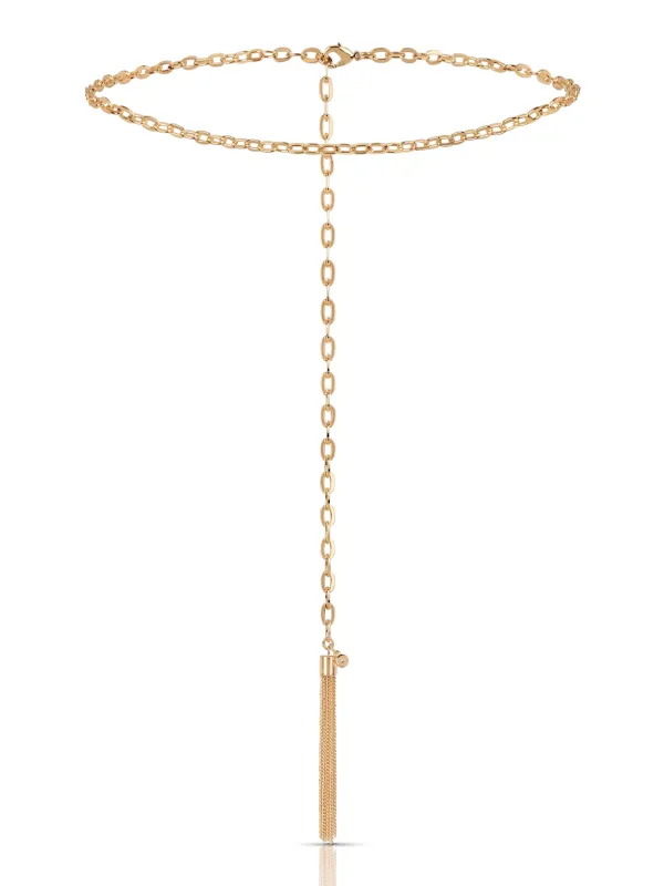 Simple Tassel Chain Belt made by ettika