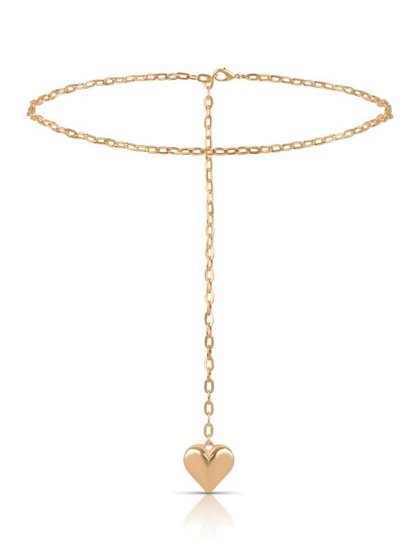 Heart Charm Chain Belt made by ettika