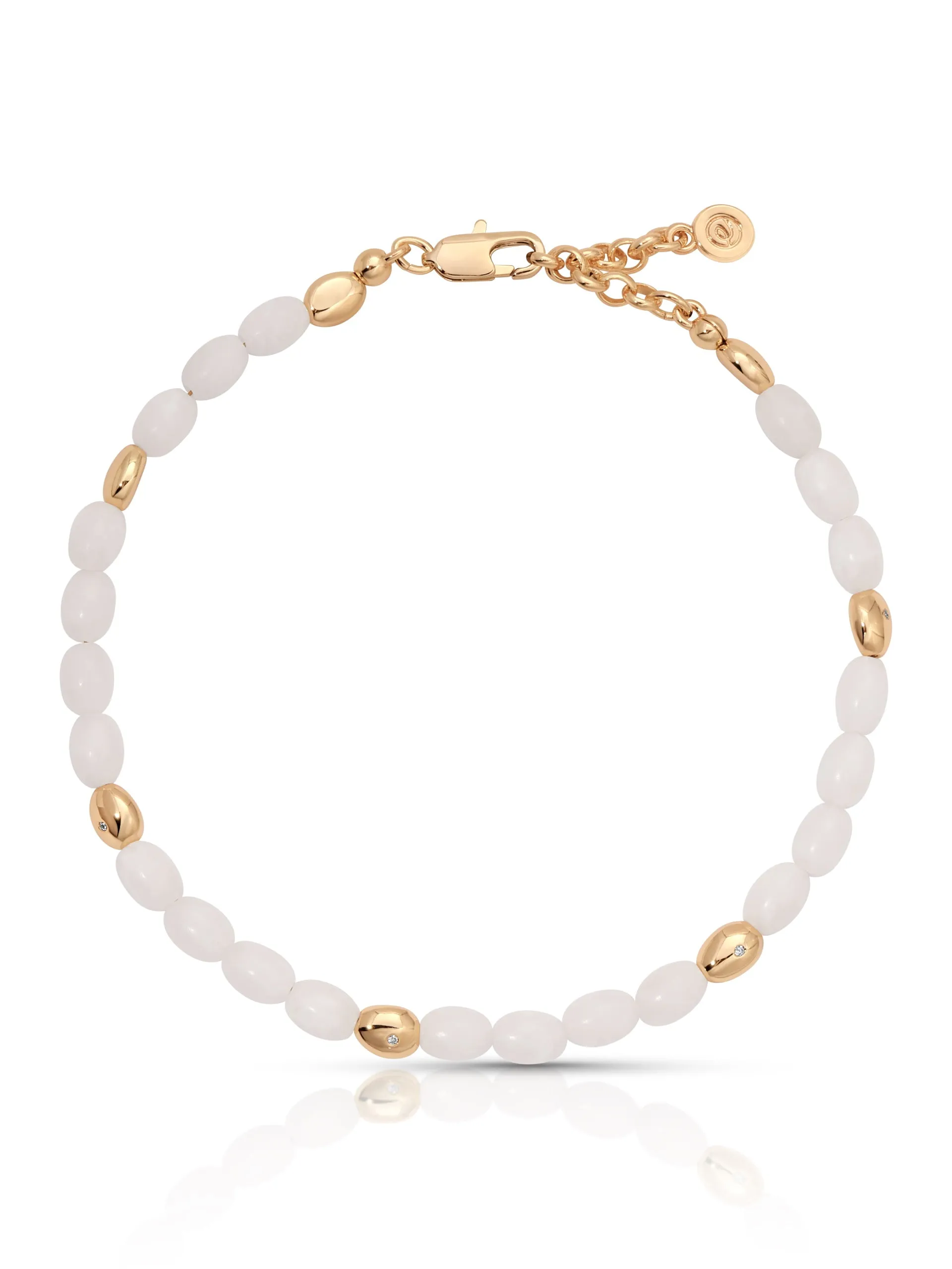 Bone Polished Pebble Anklet sold by ettika