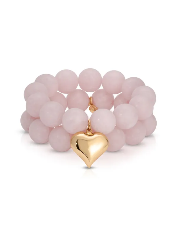 Luck and Love Rose Heart Bracelet Set made by ettika