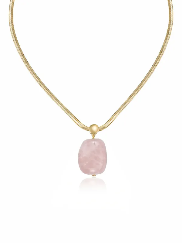 Rose Pendant Snake Chain Necklace made by ettika
