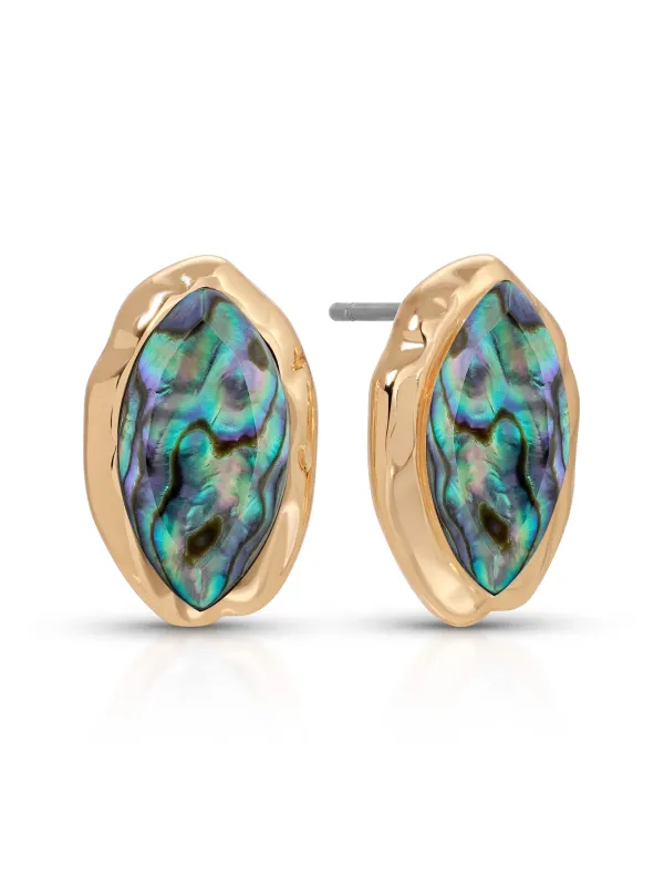 Abalone Luxe Mini Studs made by ettika