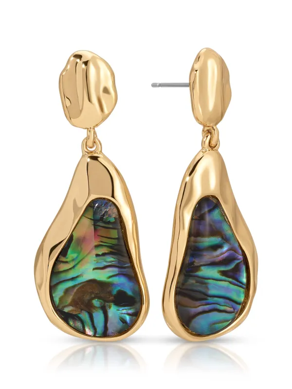 Hidden Gem Abalone Earrings made by ettika